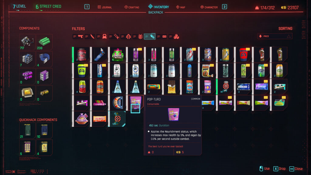 Cyberpunk 2077 Combat Strategy Consumables Boosters