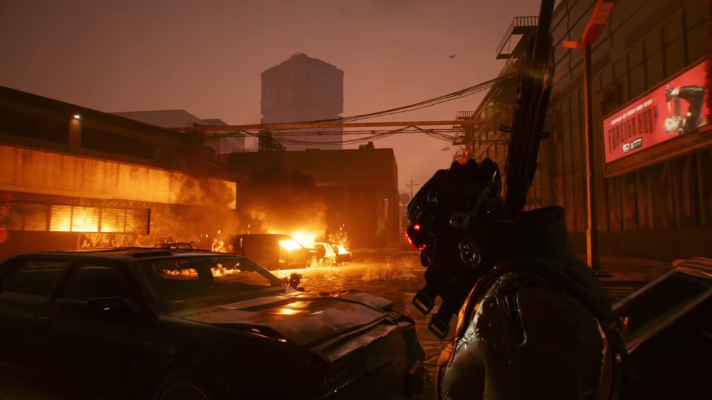 Cyberpunk 2077 - Night City Main Antagonist Burning Cars