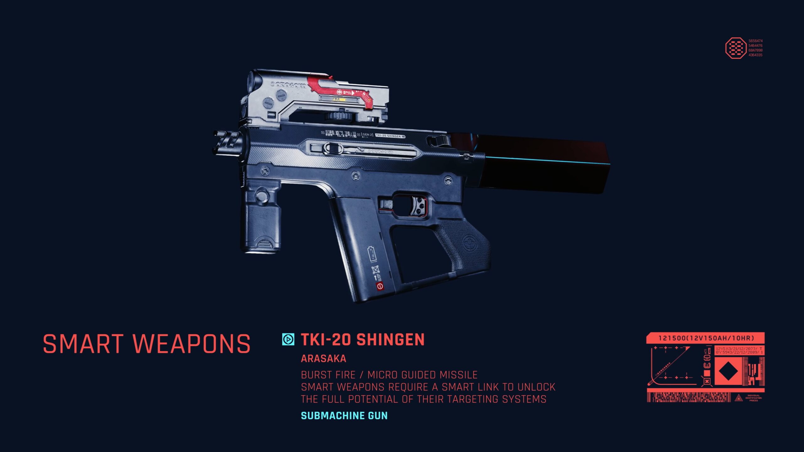 Cyberpunk 2077 Ranged Weapons Tki 20 Shingen Submachine Gun