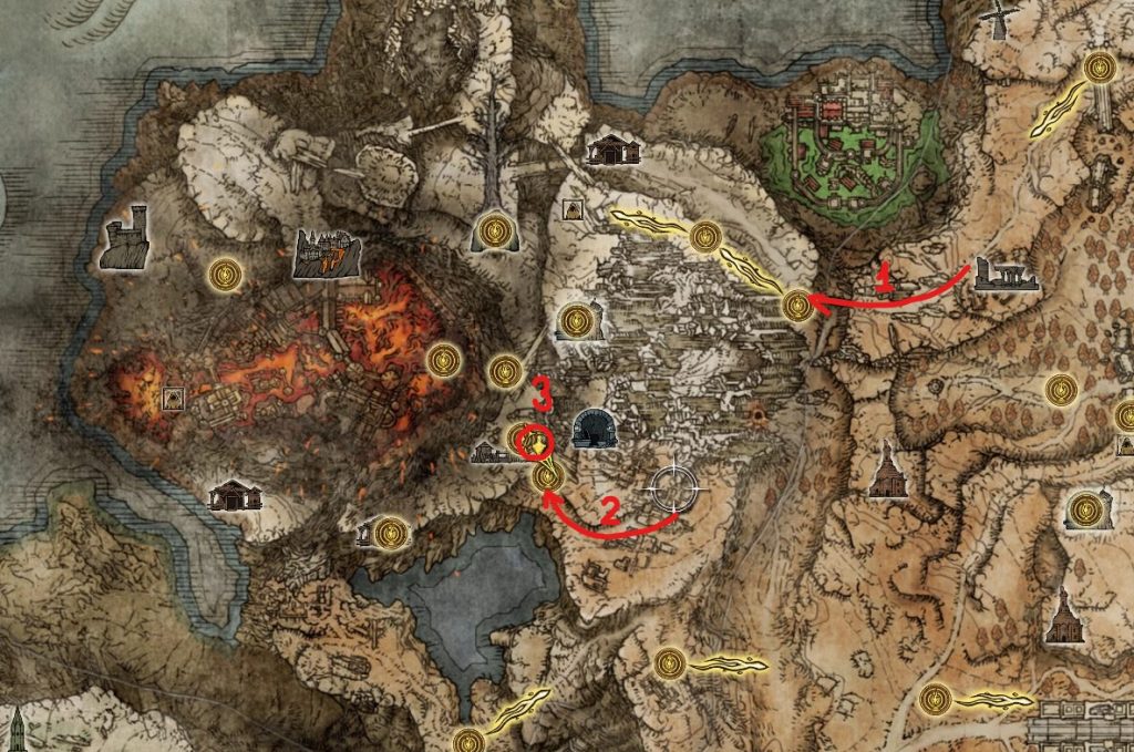 mt gelmir entrance map elden ring